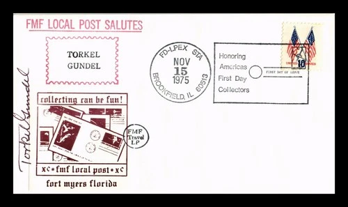 DR JIM STAMPS US COVER FMF LOCAL POST TORKEL GUNDEL FIRST DAY COLLECTORS EVENT