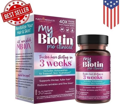 Purity Products My Biotin ProClinical MyBiotin 30 Capsules new EXP 12 / 2027.