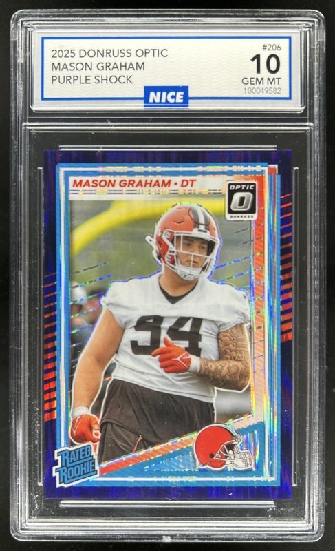 2025 Donruss Optic Mason Graham Rated Rookie Purple Shock Prizm #206 NICE 10