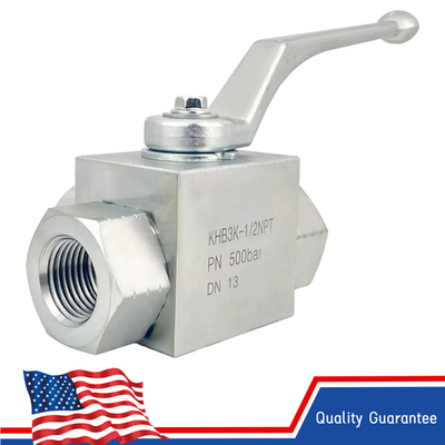 #ad Hydraulic Ball Valve KHB 1 2quot; NPT 7250 PSI High Pressure Shut Off 3 Way $32.99