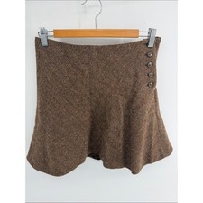 Vintage Ralph Lauren Rugby wool alpaca tweed tulip short mini skirt sz 0