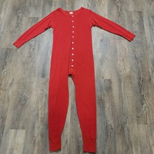 Vintage Duofold Union Suit Large Red 2-Layer Thermal Long John Made USA Read