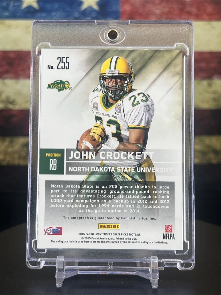 2015 Panini Contenders Draft Picks - Autographs John Crockett #255 College Draft - Image 2 of 2