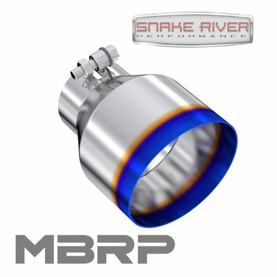 MBRP 3'' In 5'' Out 6.5'' Length Carbon Fiber Round Angle Cut Exhaust Tip T5184BE