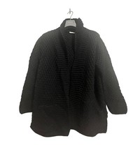 Prada FW2010 Virgin Wool Knit Coat Cardigan Belted Black IT46 Italy