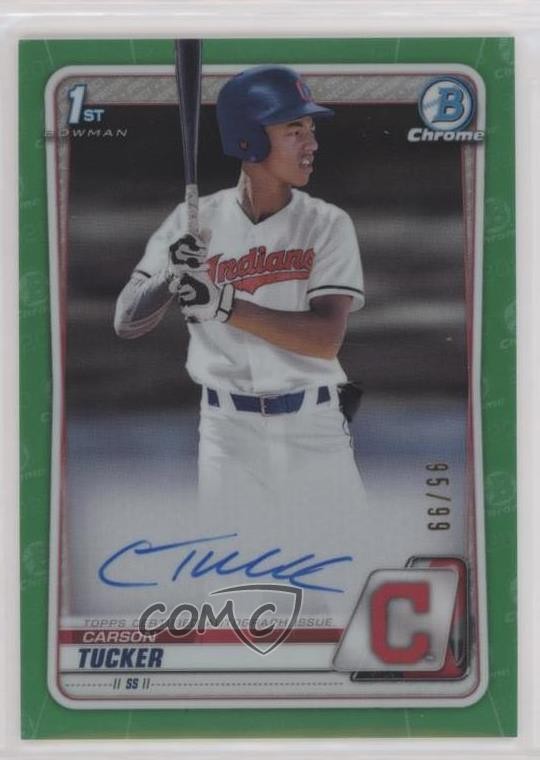 2020 Bowman Draft Chrome Picks Green Refractor 95/99 Carson Tucker Auto a8r