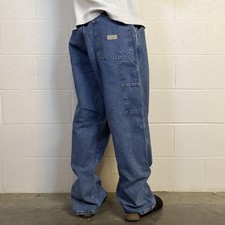 Baggy Skater Carpenter Jeans Grunge 36x30 Blue Medium Wash Denim Workwear