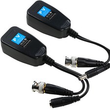 1 Pair Coax BNC Video Power Transmitter Balun Receiver To Cat5e 6 RJ45 Connector