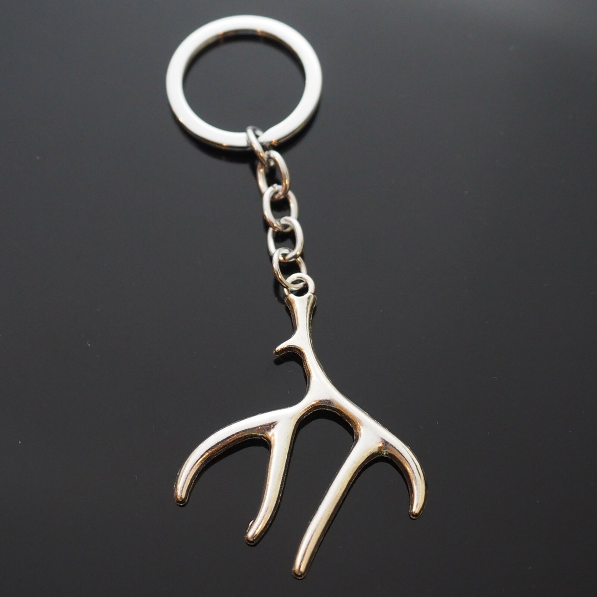 1x Deer Buck Antler Hunting Hunter Keychain Key Ring Pick Gold