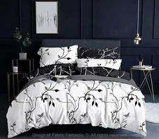 TREE Reversible Black&White Duvet/Doona/Quilt Cover Set Queen/King/Super Size