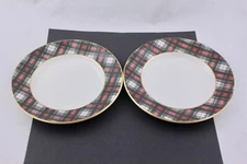 RALPH LAUREN WEDGWOOD STEWART TARTAN CHINA SALAD PLATE – MINT