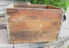 Vtg Wooden First National Stores Beverage Crate Somerville MA East Hartford CT
