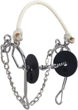 Josey Long Shank Combination Bit for Horse - 3-Piece Twisted Wire with Dogbone -