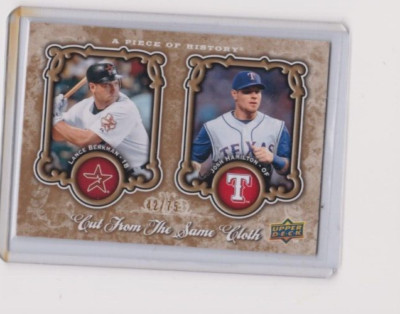 2009 Piece of History Cut from Same Cloth Gold Lance Berkman & Josh Hamilton /75