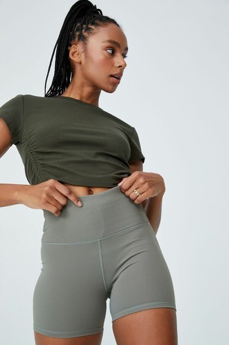 Cotton On Womens Green Highwaisted Shortie Short Leg Length Bike Shorts Sz  S NEW 9357755017847 | eBay