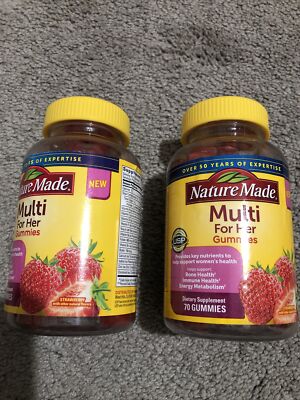 2x Nature Made Multi Vitamin For Her Gummies 70 Ct. Strawberry Flavor Ex 02/2025
