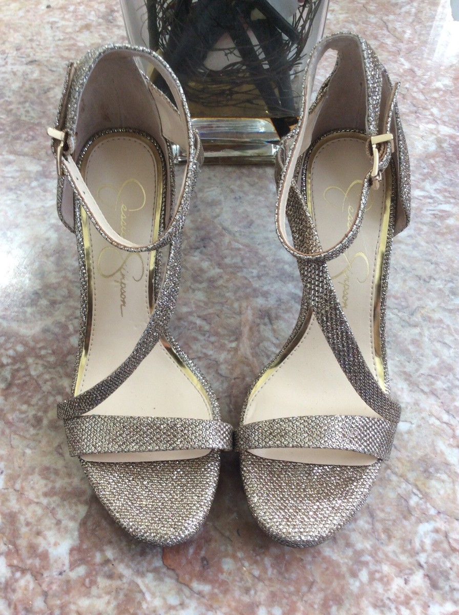 New Jessica Simpson Rayli Sparkling Gold Strappy Dress Sandal Size  $114