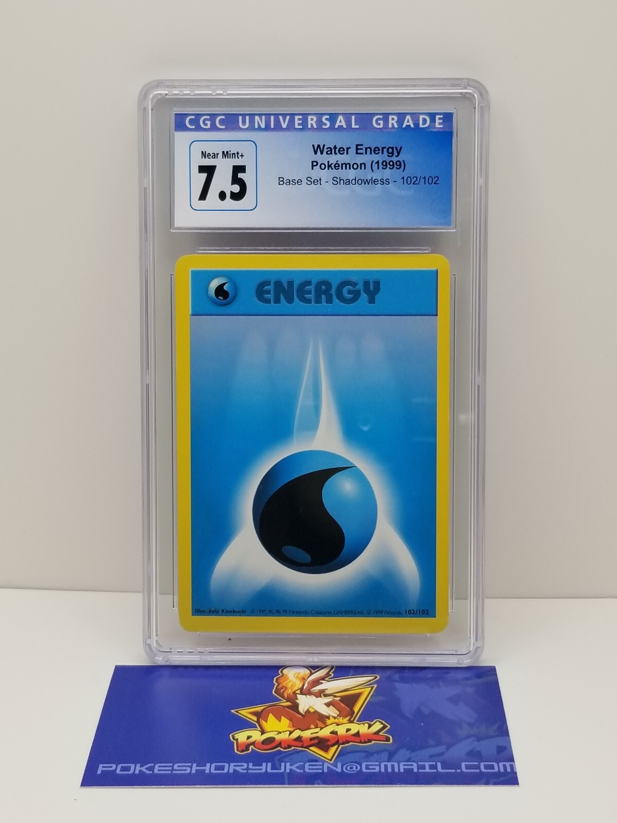 Pokemon 1999 CGC 7.5 Base Set Shadowless Water Energy 102/102