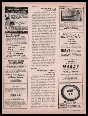 1955 Mar-Mac Industries Hayward California Safe Dive Buckle Skin Diving Print Ad