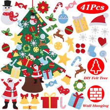 Felt Christmas Tree DIY Kit Ornaments for Kids Toddlers Wall Hanging Decorations
