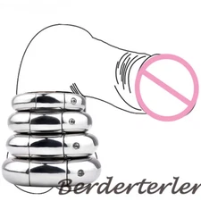 Stainless Steel Scrotum Ring Weight Training Lock Ball Stretcher Man Exerciser