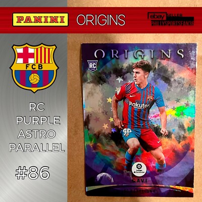 2021-22 Gavi Barcelona La Liga Panini Origins Purple Astro