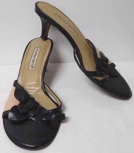 TAN LEATHER KITTEN HEELS SHOES 