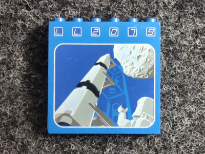 Lego 3754pb01 Fenster Panel blau bedruckt 1x6x5 - Set 6970 Classic Space - T1