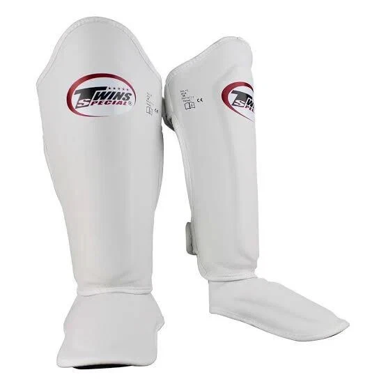 Special Shin Guards Twins SGL10 Leather White MMA Boxing Protector Training Muay - Image 4 of 4