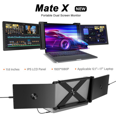 Tragbarer Monitor Für 13''-17,3'' Laptops 11,6'' Full HD IPS Display Dual Triple
