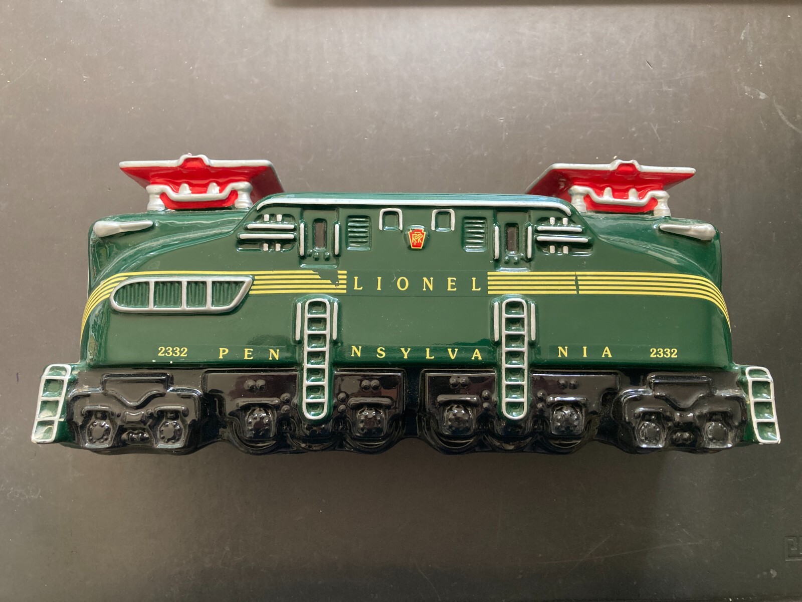 Licensed LIONEL Train 2332 Pennsylvania Piggy Bank 11 3/4” L x 3 3/4” W x 5” H