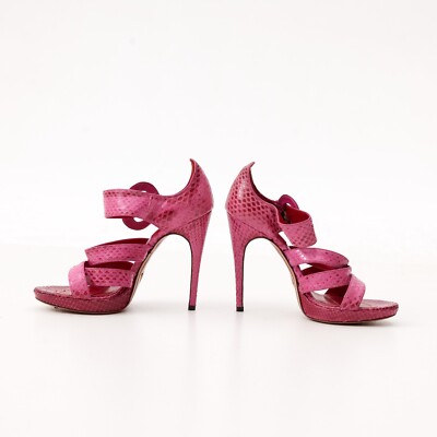 Cesare Paciotti Python Leather Pink Stiletto Heels Size EU 37 / US