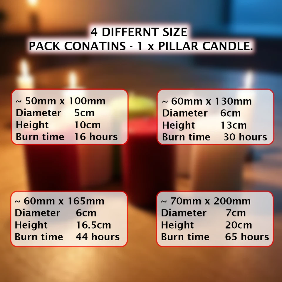 Pillar Candles Unscented Small to Large Size Church Candle Long Burning Hours - Image 4 of 4