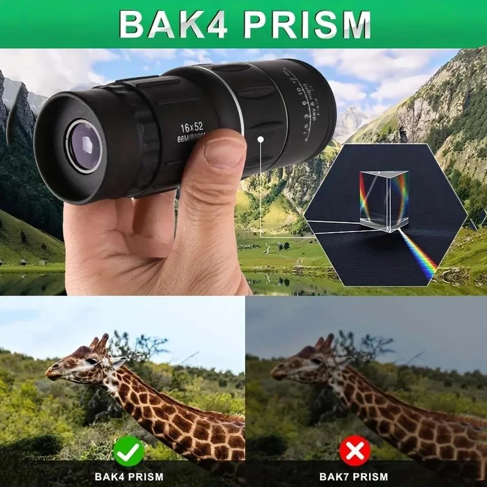 16x52 Dual Focus Monocular Zoom Rubber Armored Telescope For Hunting / Camping - Image 2 of 4