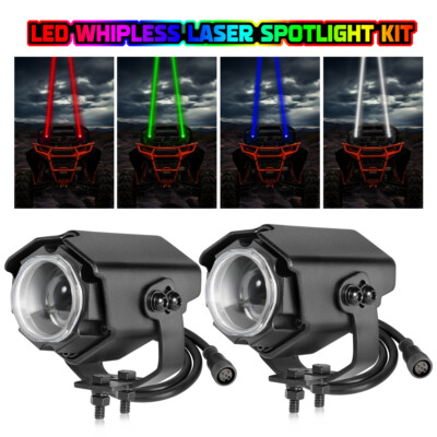 2X Laser Whip Light Spot Pods Offroad Whipless Remote for Polaris RZR XP1000 UTV