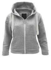 Image of Girls Boys Unisex Plain Colour Zip Up Hoodie Hooded Sweatshirt Kids Zipper Hood