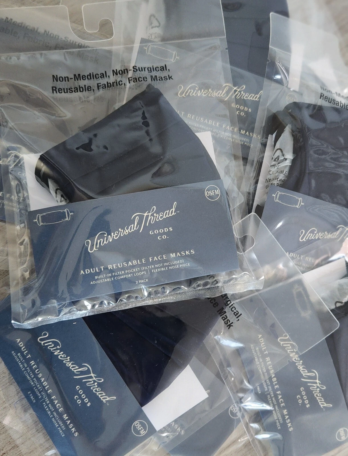 24 pack Universal Thread Unisex Adult Fancy Mask Black/Blue 2/pk LOTS MSRP $120