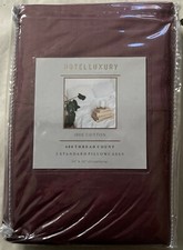 NIP HOTEL LUXURY 400TC STANDARD BURGUNDY COTTON PILLOWCASES