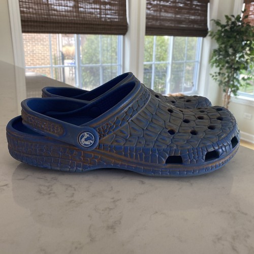 CROCS Crocskin Classic Clog Blue Orange 