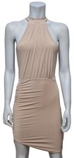BOOHOO NIGHT Womens Lovely Short Bodycon Nude Pullover Dress Size 6