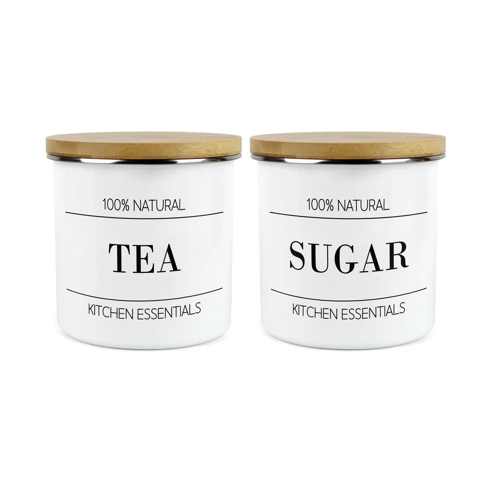 Minimalist Essentials Tea & Sugar Storage Canisters - Kitchen Jars Set