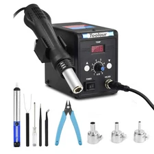 Hot Air Rework Station Solder Heat Gun,°F/°C Display,110V SMD Hot Air 