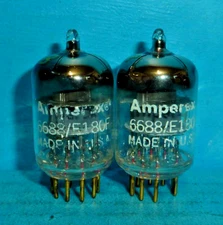 2 Amperex PQ 6688 E180F Tubes D Getter Tested