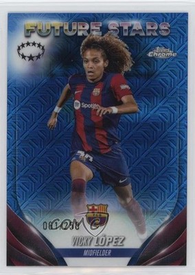 2023 Chrome UEFA Women's Champions League Blue Mojo Refractor Vicky Lopez 0st