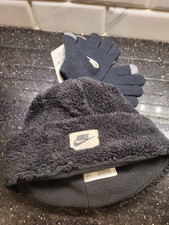 Nike Unisex Youth Beanie and Gloves 2 Piece Set, Black, Size- 8/20