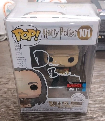 2019 Funko Harry Potter 'Filch & Mrs. Norris' 101 NYCC SIgned David Bradley SWAU