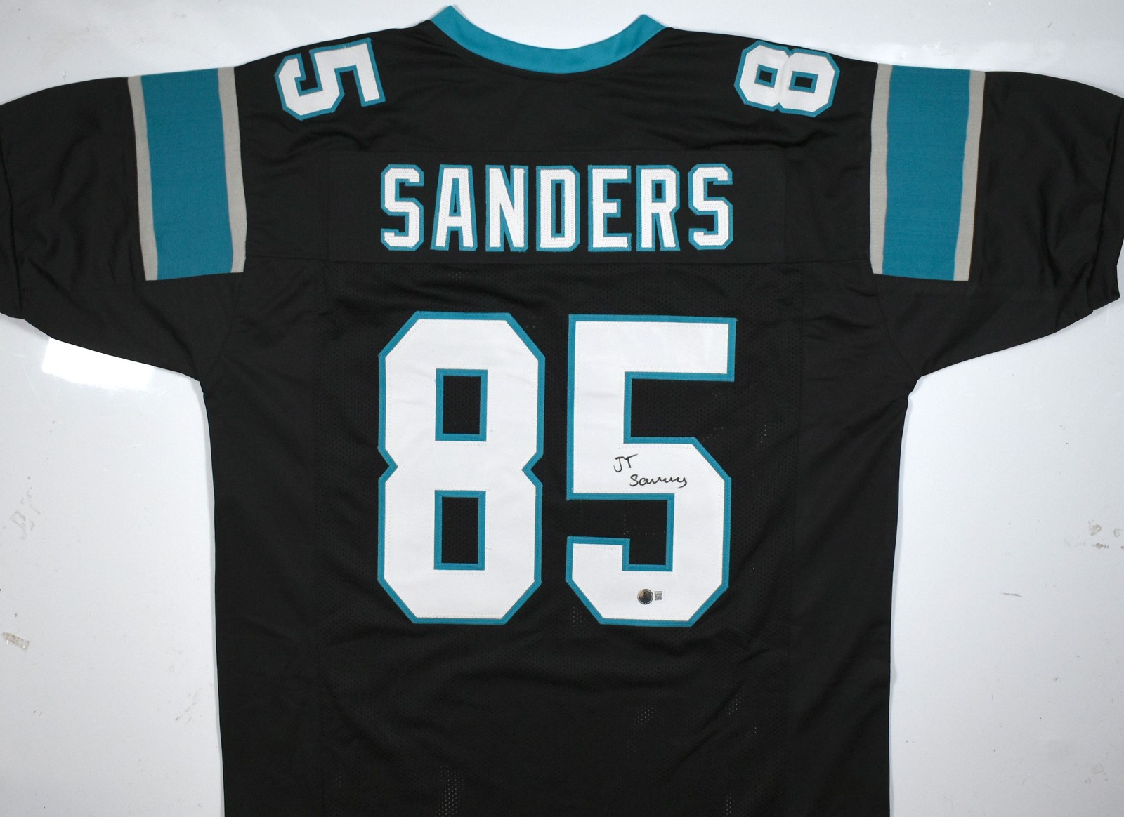 Ja'Tavion Sanders Autographed Signed Carolina Panthers Black Pro Style Jersey - Beckett W Hologram *Black 
