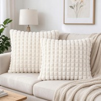 Kissenbezug 40X40 Beige 2Er Set Flauschig PlüSch Weich Dekokissen 2 StüCk