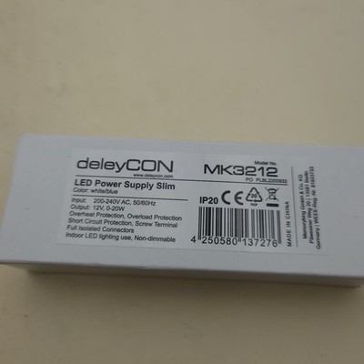 deleyCON MK3212 12V LED Trafo Netzteil 20W
