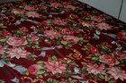 HOLIDAY VICTORIAN FLORAL TABLECLOTH FABRIC ROSES CRANBERRY RECTANGLE 60X100 VGC